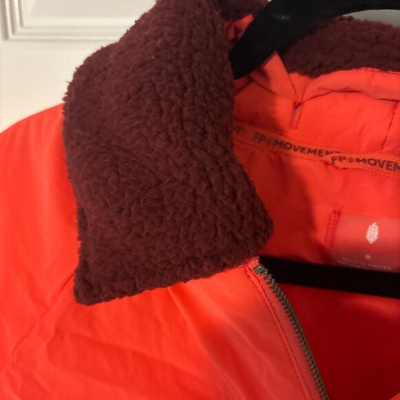 NWT PenfieldPrimaloft x free peopleBomber Jacket Cherry Tomato Red Sherpa Collar - Picture 6 of 16
